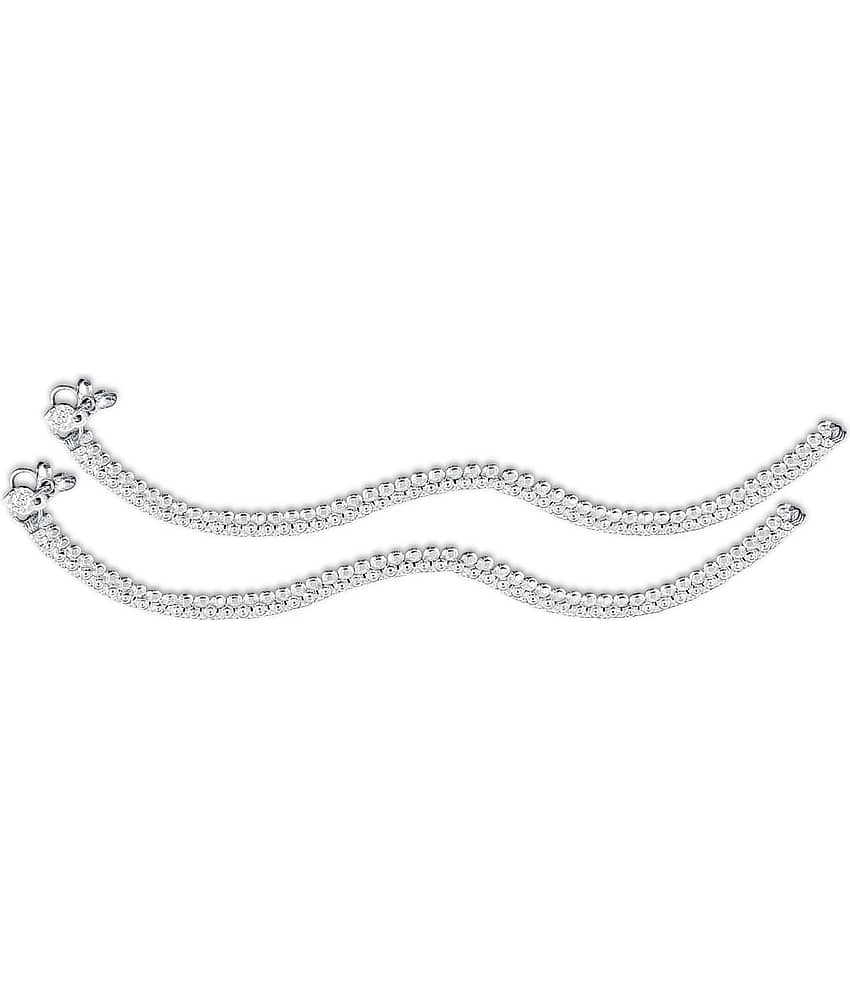 HEER COLLECTION - Silver Anklets ( Pack of 2 ) view 2