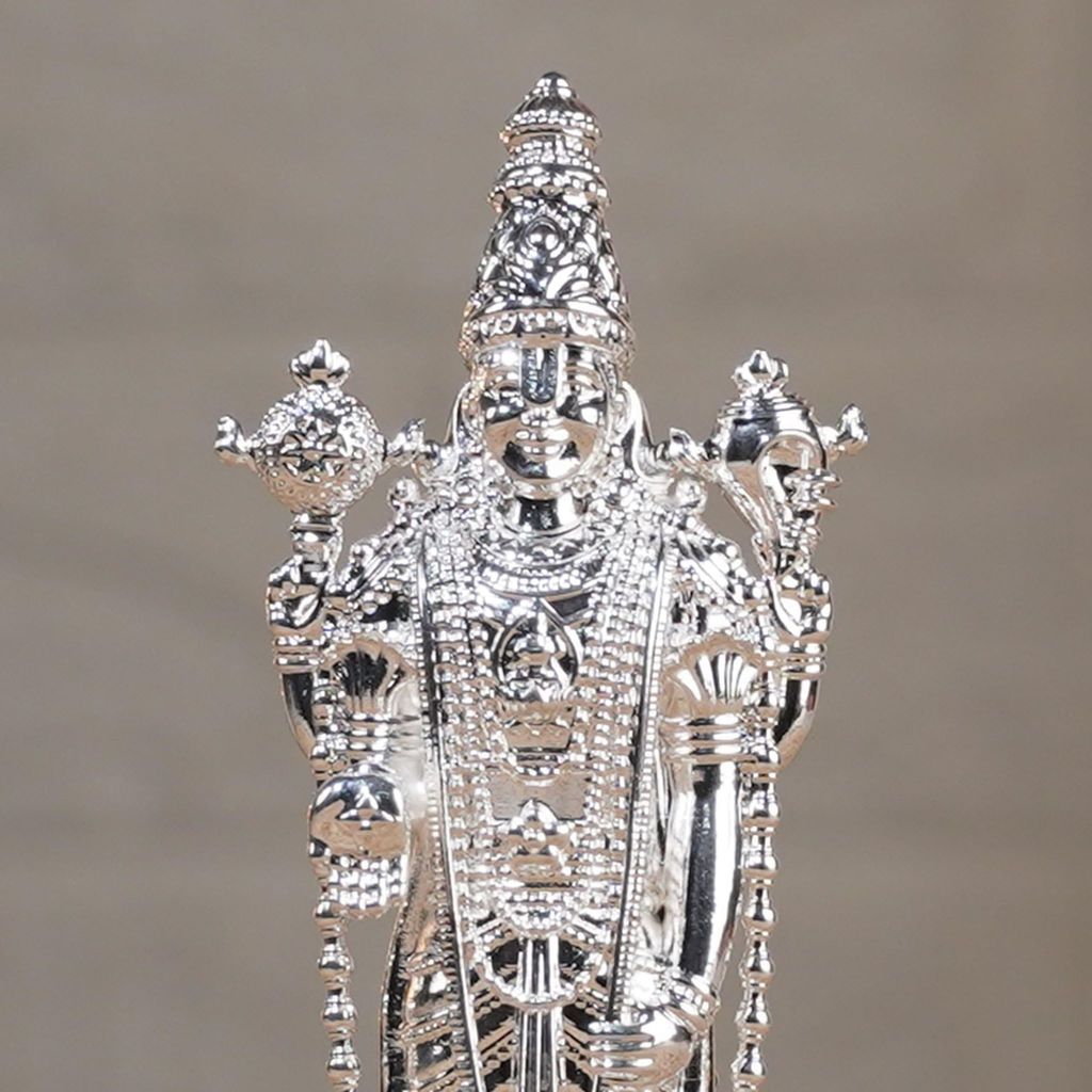 Artarium Venkteshwara Idol Venkteshwara Ji Murti (10.3 Inch | Silver Plated) Venkteshwara Silver Plated Lord Venkteshwara for Car Dashboard Home Decor Puja Room Decorative Showpiece Gift Item view 2