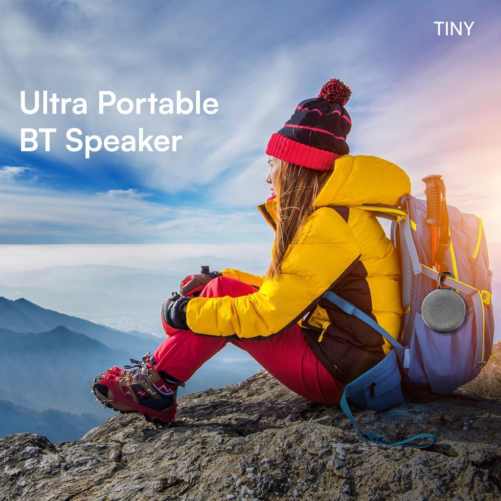 HAPIPOLA BLUETOOTH SPEAKER TINY Immersive Audio | Good Bass | Light Weight 5 hours Playback | Playback Control Hands-free calls | Micro Interface view 2