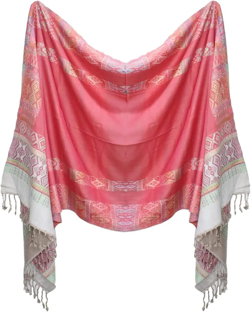 Buy Indian Ethnic Dupatta stole wrap scarf Women's cotton silk blend stole with tassels Pallu Sari Shawl scarves stole for women view 2