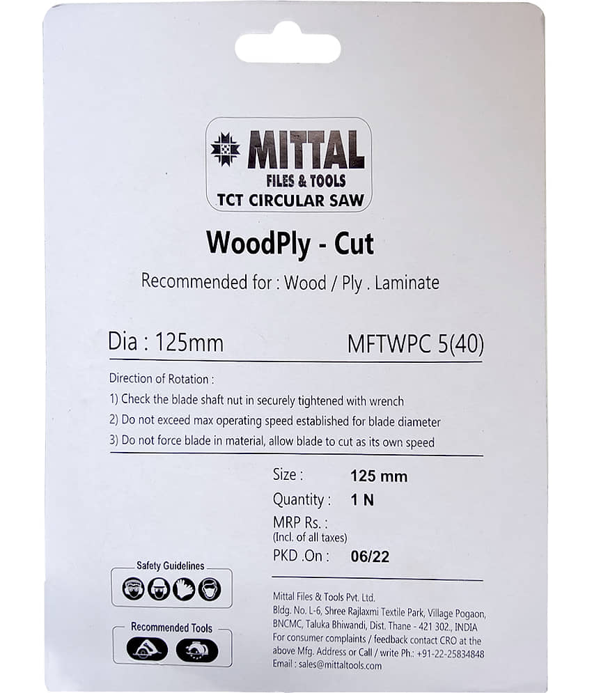 MITTAL 5"/125MM 40 Teeth TCT CIRCULAR SAW BLADE FOR WOOD CUTTING PREMIUM QUALITY Best For Wood, PLY Wood,MDF & Solid Wood. Wood Cutter view 2