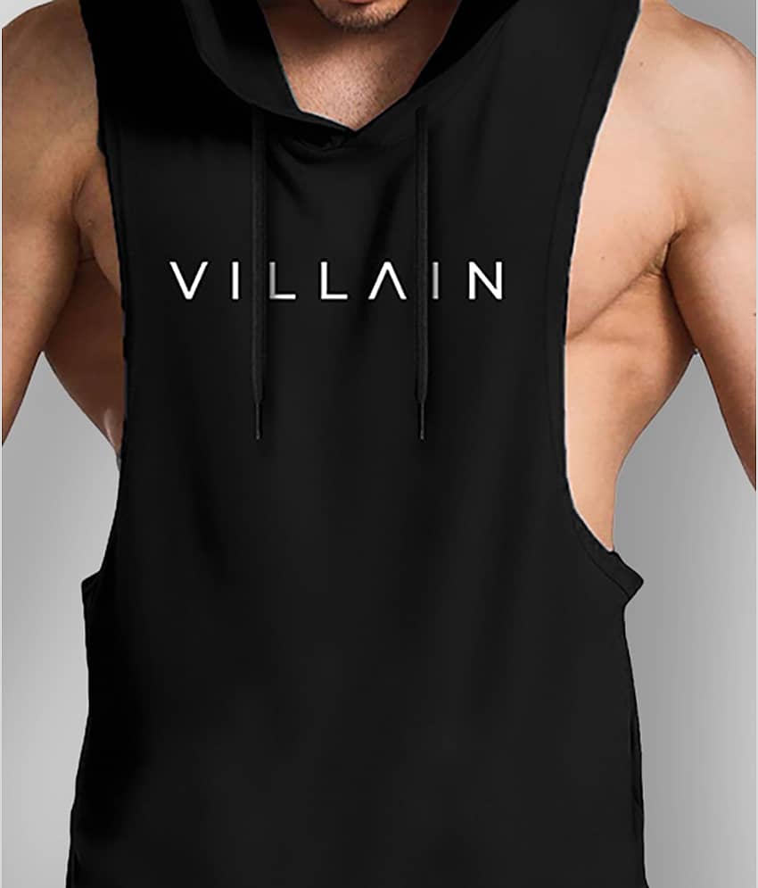 VILLAIN - Black Polyester Men's Gym Sweatshirt ( Pack of 1 ) view 2