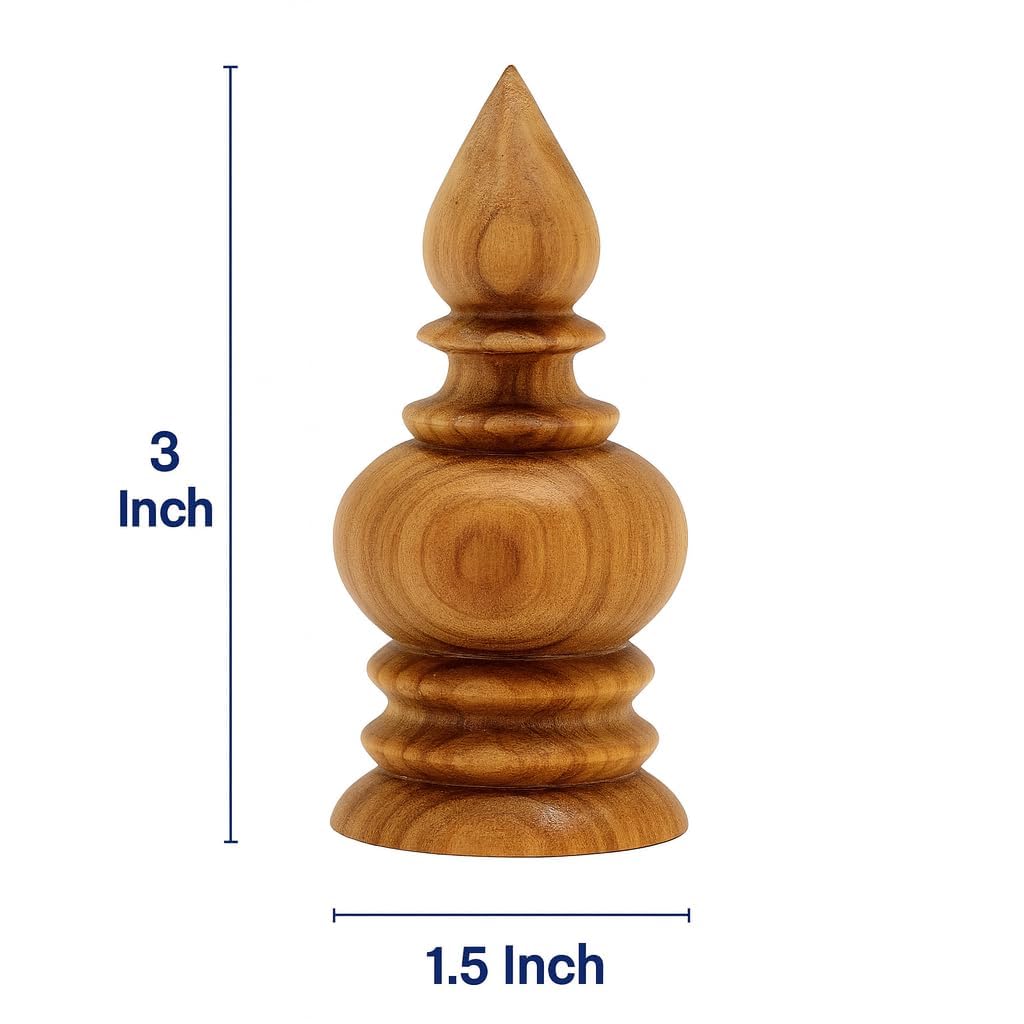 Pooja Kalash Small Without Polish (Pack of 2) � 3 Inch Height, 1� Inch Base � Natural Wood Design | Traditional Wooden Poojai Kalasam � Elegant Finish for Home Temple view 2