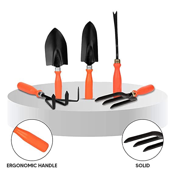 Pruner, Big and Small Trowel, Cultivator, Fork, iWeeder Garden Tool Kit (6 Tools) view 2