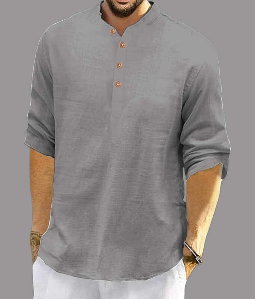 UNI VIBE Brown Cotton Blend Men's Shirt Style Kurta ( Pack of 2 ) view 2