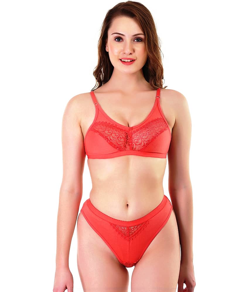 TCG Pink Cotton Lycra Bra & Panty Set view 2