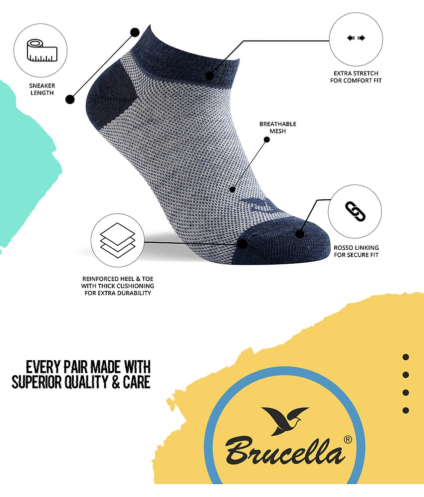 Brucella Blended Men's Solid Multicolor Ankle Length Socks ( Pack of 5 ) view 2
