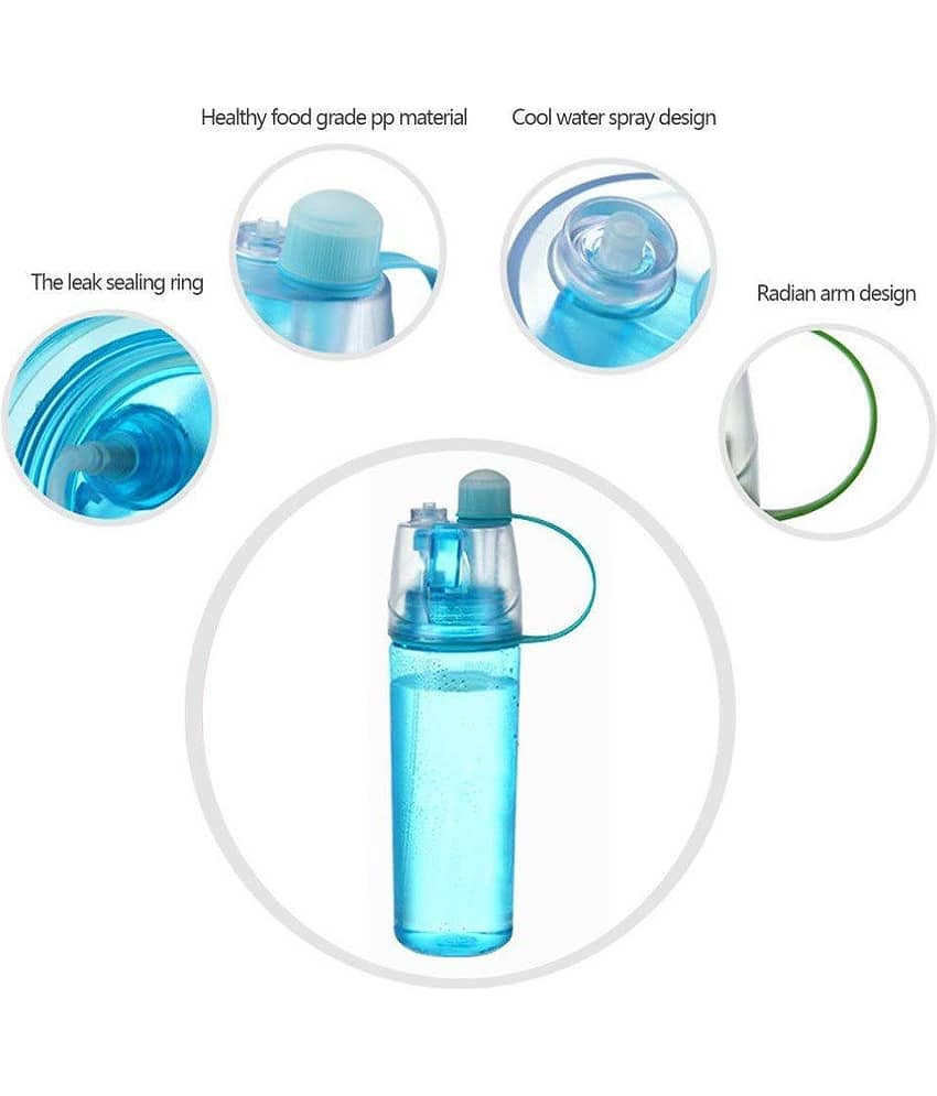 ZAKHEZA Spray Water Bottle Assorted 600 mL Plastic Water Bottle set of 1 view 2