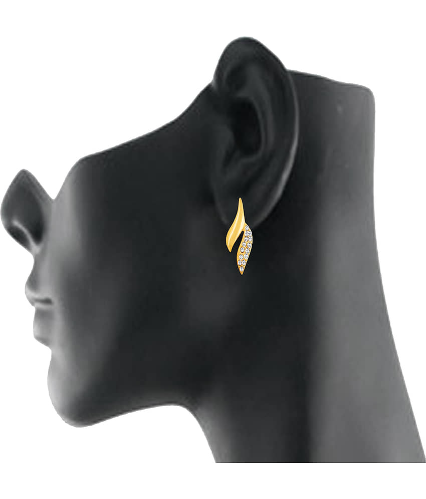 Golden Grace Fashion Jewellery Leaf Style Gold Plated Beautiful Earrings Women And Girls view 2