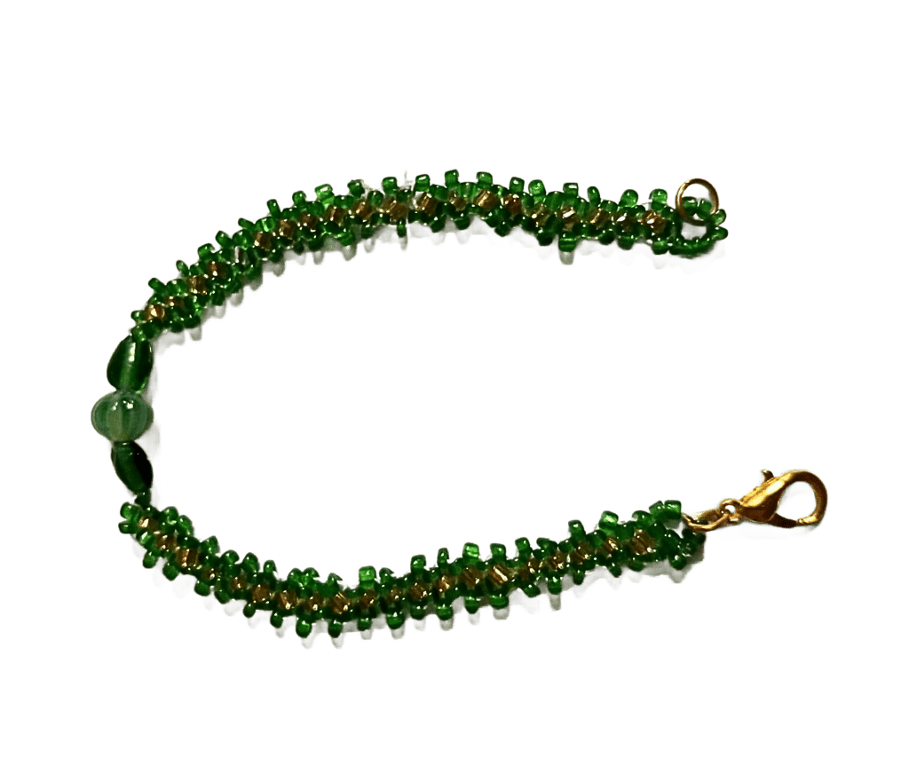 Handmade Pumpkin and Seed Bead Bracelet-(BL-18) view 2