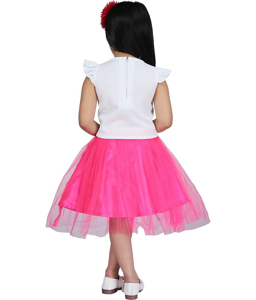 M.MONGELA DRESSES Cotton Blend A-line Dress For Girls ( Pack of 1 , Pink ) view 2