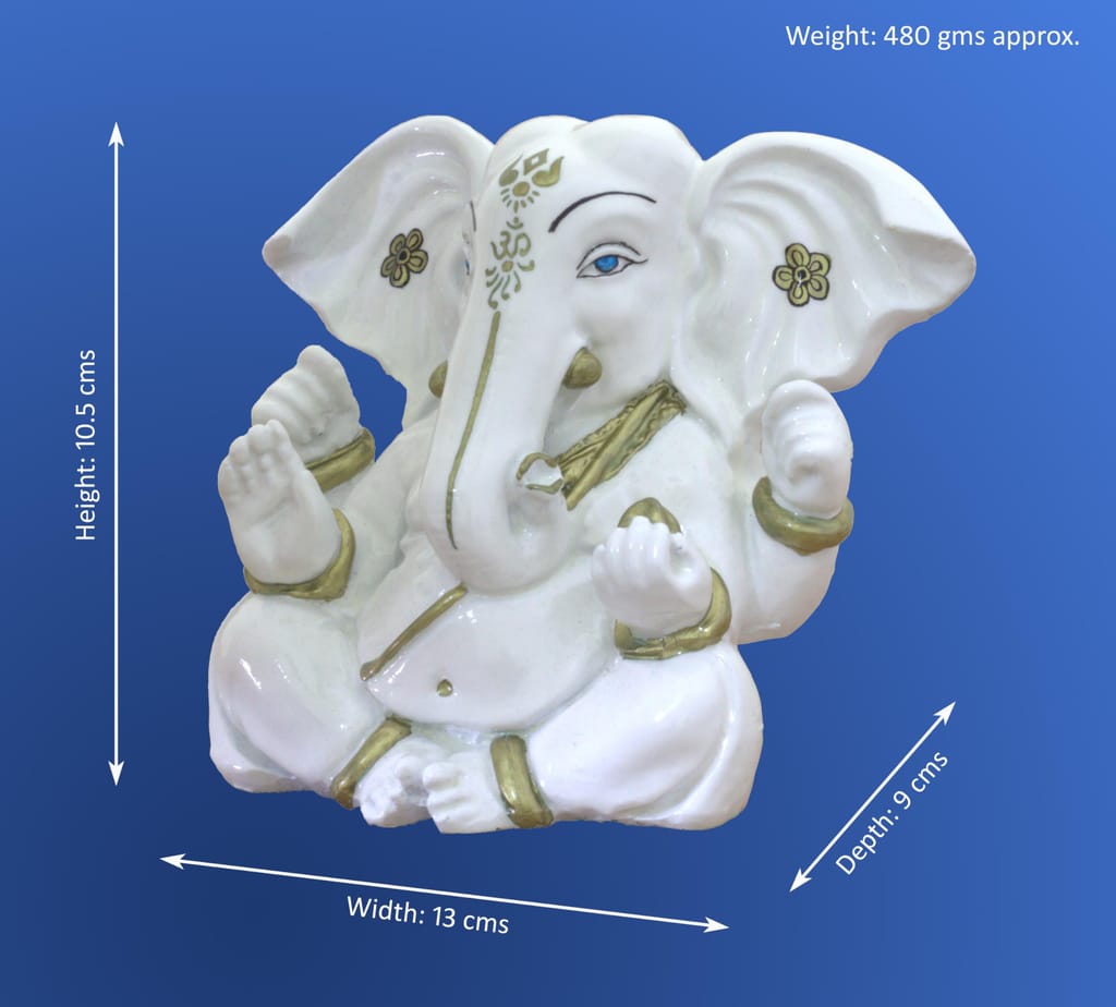 COPPERHOARD Resin Ganesh Idol,Vinayaka Statue,Ganpati Murti,Ganesha Idol for Home Decor,Ganesh ji Statue for Home & Office Temple,Ganesh Chaturthi Puja Room view 2