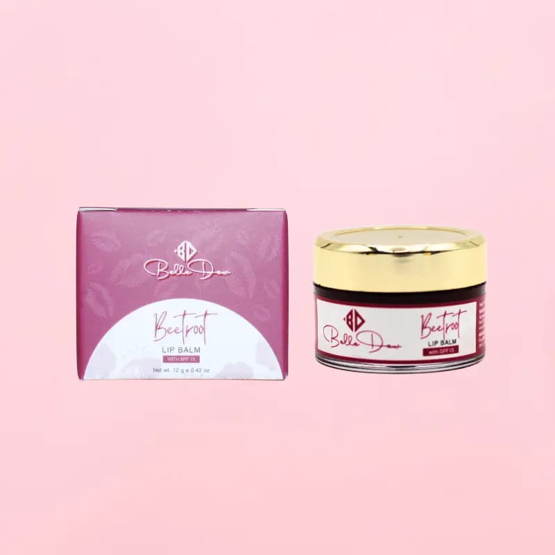 Belledew Beetroot Lip Balm SPF 15 - Naturally Pink Lips | Deep Moisture Repair | UV Protection | 12g