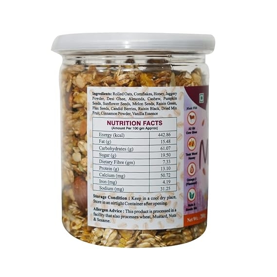 Elworld Agro & Organic Food Products Granola Muesli Nuts & Seeds 400g view 2
