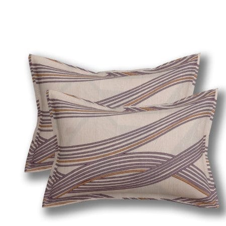 Quirky Home Fantasy Collection Premium Cotton Blend 180 TC Fitted Double Wrinklefree Bedsheet with 2 Pillow Covers, Brown Waves view 2