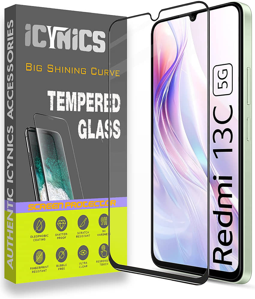 Icynics Tempered Glass Compatible For Redmi 13C 5G ( Pack of 1 )