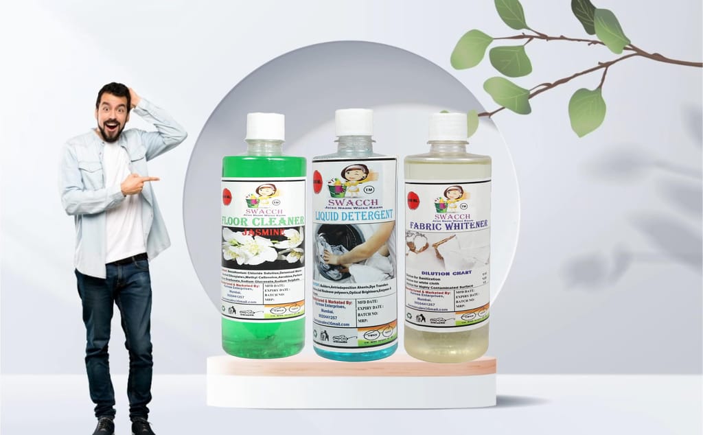 Home Care Combo Floor Cleaner Jasmine, Liquid Detergent Lavender & Fabric Whitener 500ML (Pack of 3) view 2