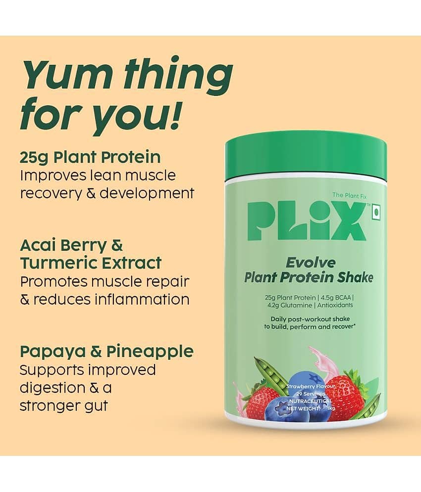 Plix - EVOLVE Performance Plant Protein Powder Plant Protein Powder ( 2 kg Strawberry ) view 2