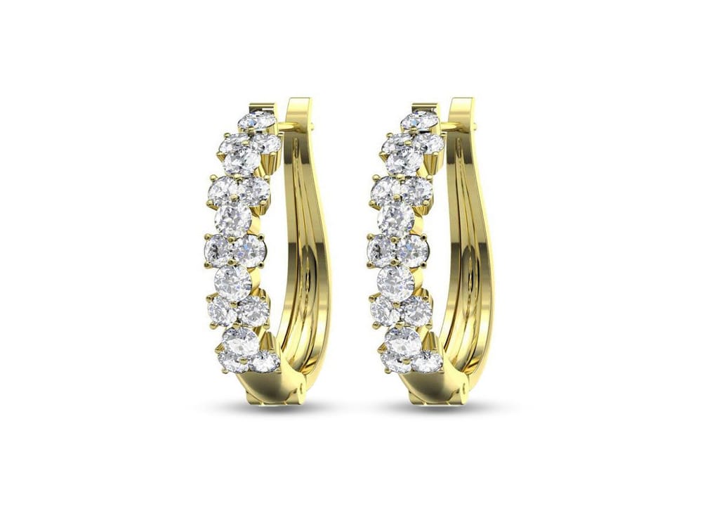 Stack of Clubs Hoop Earrings view 2