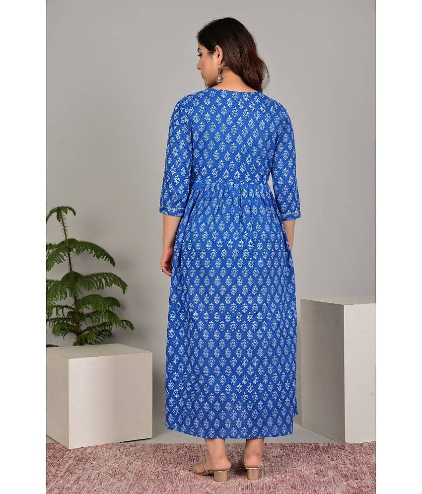 Nevisha Style Blue Cotton Maternity Kurta Single view 2