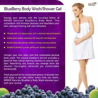 Broer Blueberry Body Wash Shower Gel For Men & women | Improve Skin Quality, SLS Free (200 ml) view 2