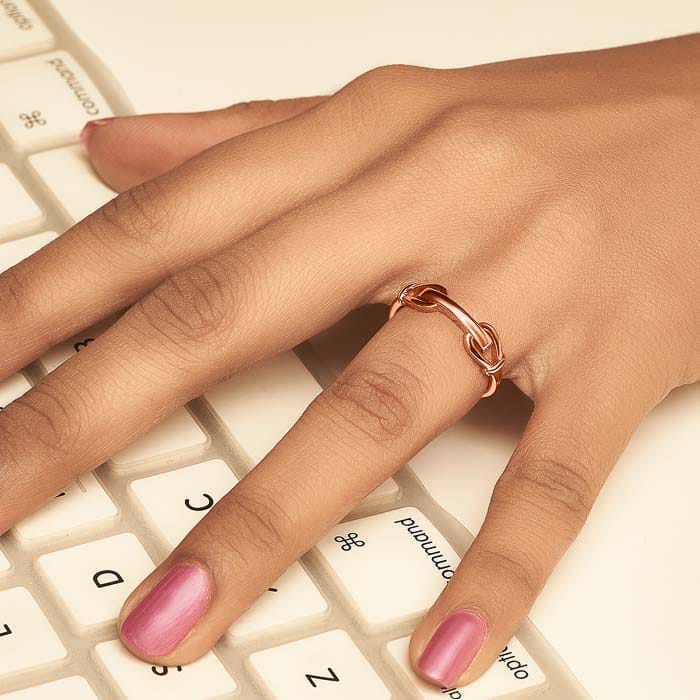 Rose Gold Love Lock Ring view 2