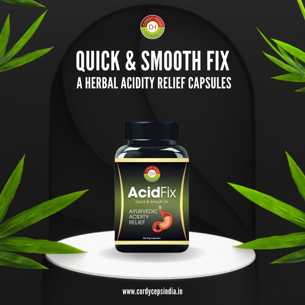 CORDY Herb AcidFix Herbal Capsules, Natural & Safe Ayurvedic Antacid, For Acidity, Improves Gut Health, Ayurvedic Medicine for Stomach Issues, Better Digestive Health, Gas Relief, 60 Capsules view 2