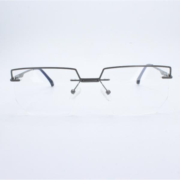 Lensoz Elite X Luxe Rimless Geometric 2 - Narrow - Gunmetal & Blue view 2