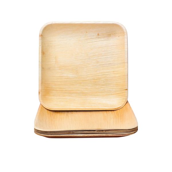 Coconut Leaf Square Plate 20 Pcs