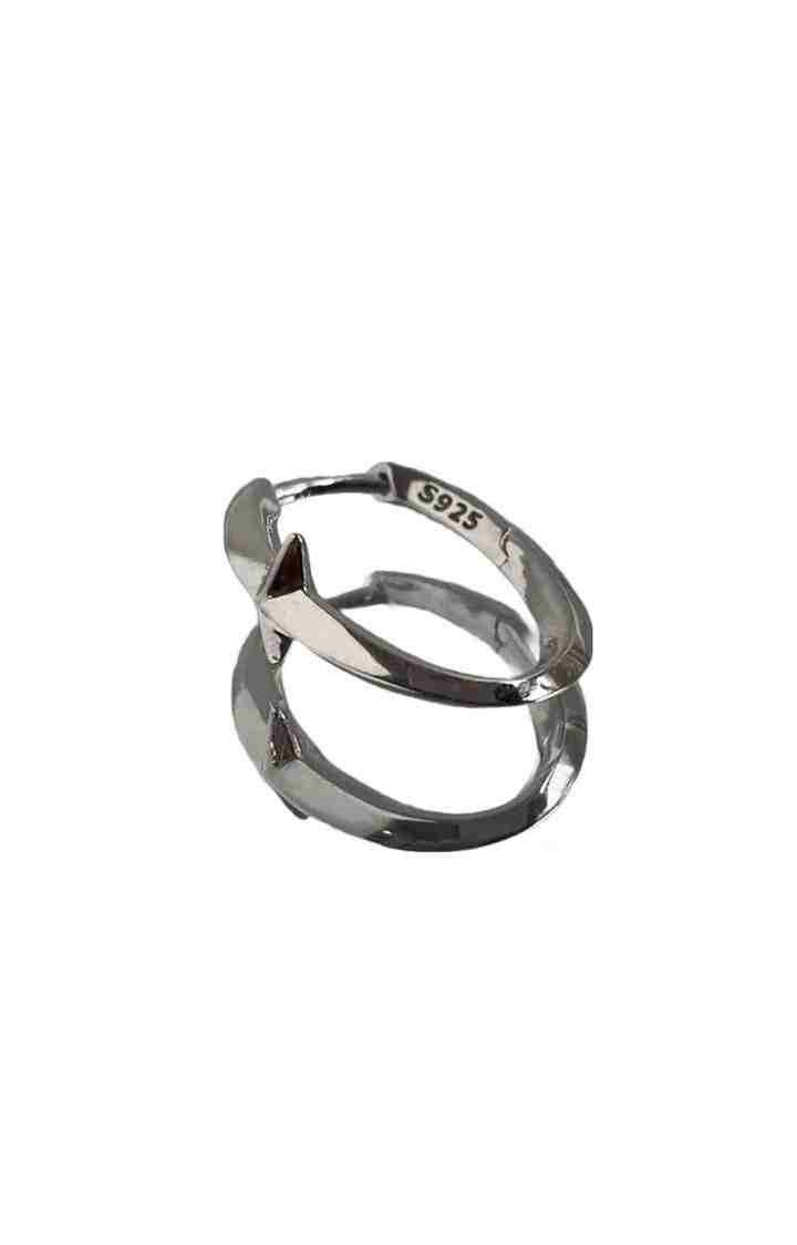 Minimalist Kpop Silver Earrings view 2