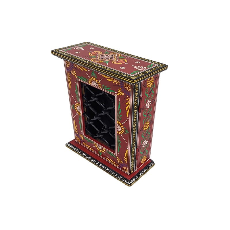 BABU LAL PATEL Multicolor Handicraft Wall Hanging Inlay Key Chain Keys Hanger Key Holder Wood Hand Crafted Cabinet Stand Box-Hook Design view 2