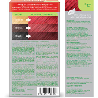 Nisha cream permanent hair color superior quality permanent Fashion Highlights and rich bright long-lasting colour Flame Red (pack of 1) , FLAME RED view 2