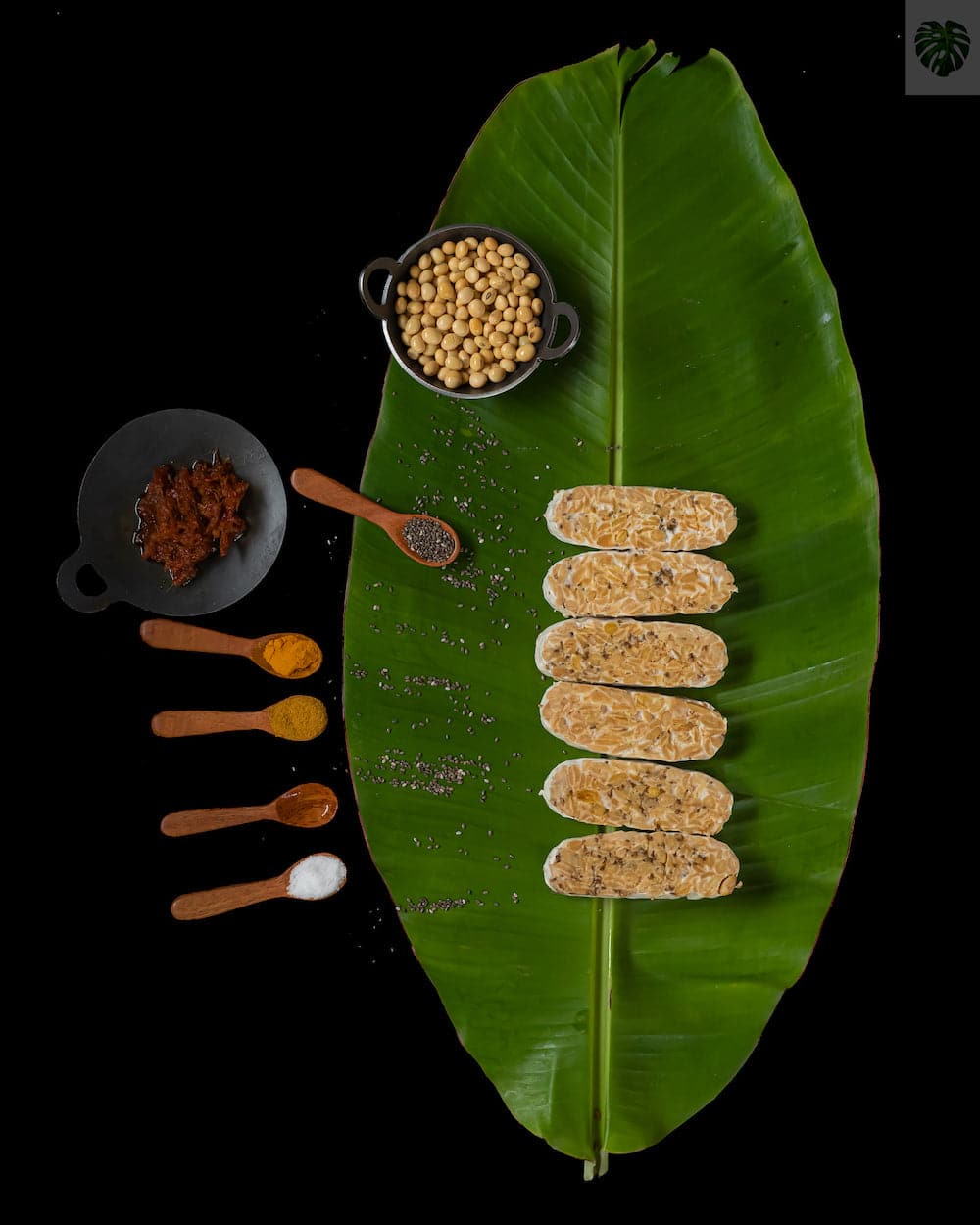 Tempeh Chennai |Tempeh In Black Sesame Seeds (Soybean) Fresh, 200 gm view 2