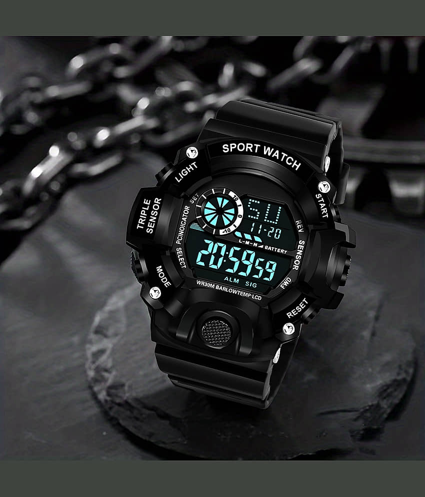 Trex Black Silicon Digital Men's Watch view 2