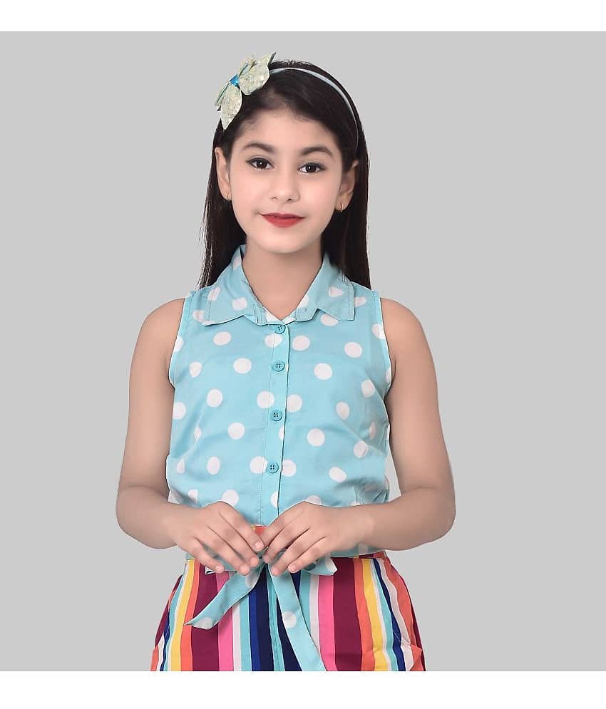 Arshia Fashions Girls Cotton Blend Jumpsuit ( Pack of 1 , Blue ) view 2