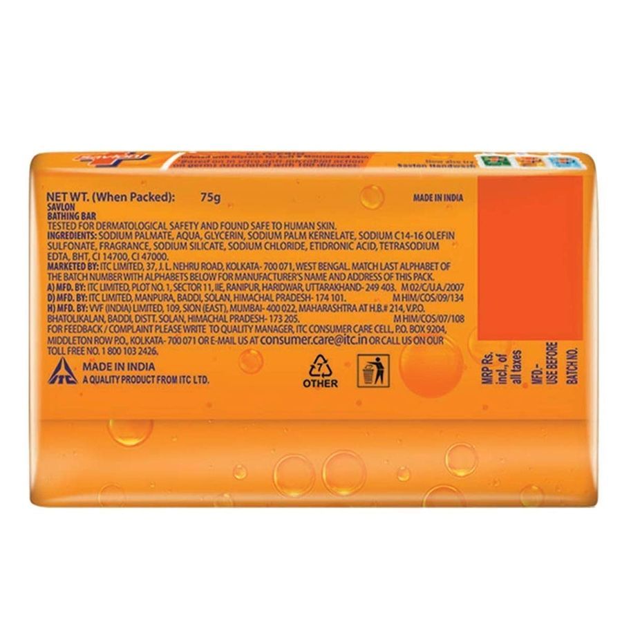 Savlon Glycerin Germ Protection Bathing Soap Bar, 75G view 2