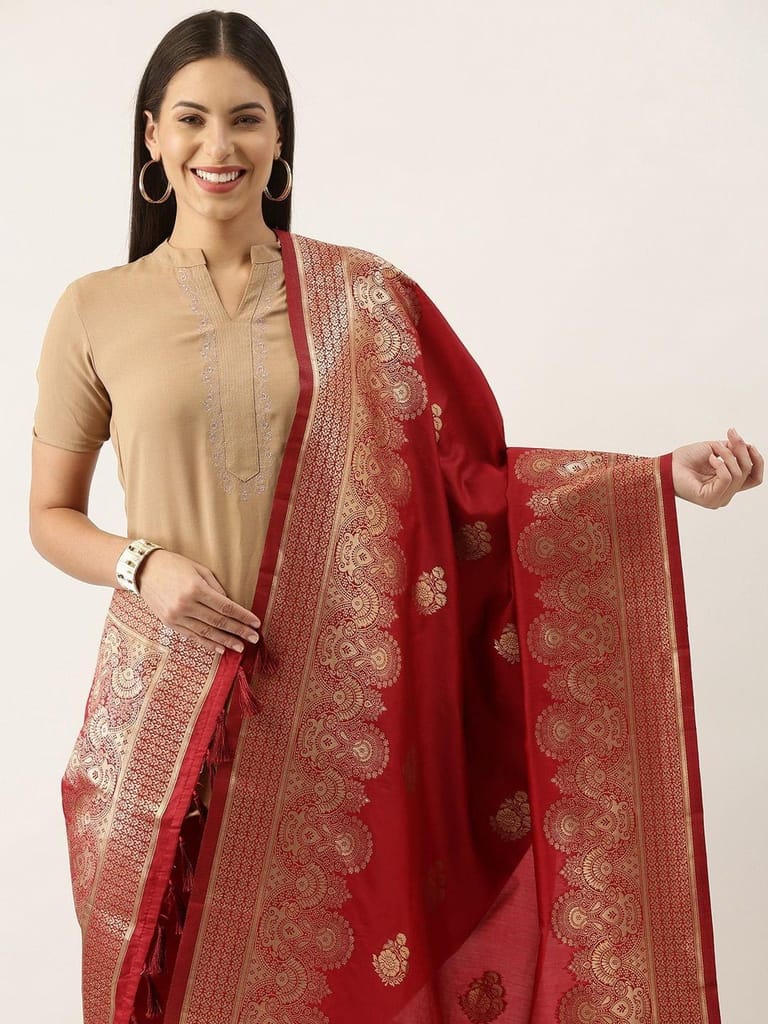 Women's Fancy Woven Banarasi Silk Dupatta view 2