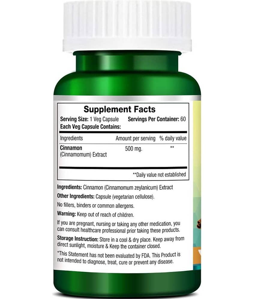 Morpheme Remedies Cinnamon 500 mg Extract 60 Veg Caps (1 Bottle) view 2