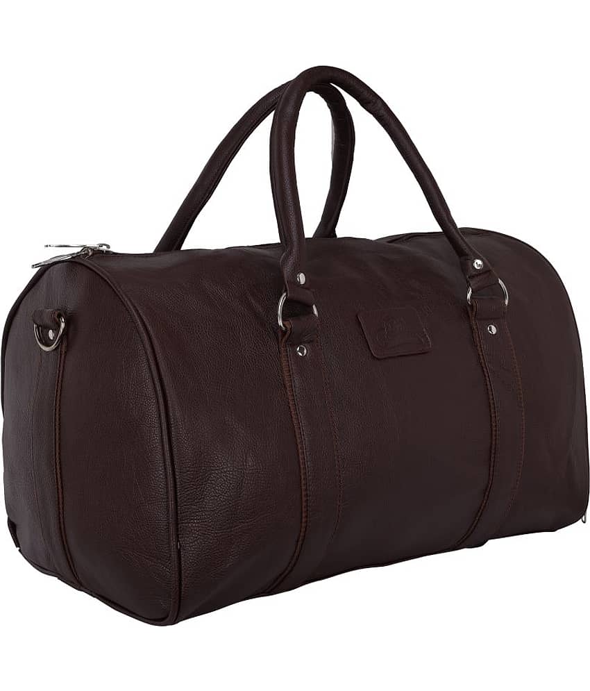 Leather World Brown Solid M Duffle Travel Bags view 2