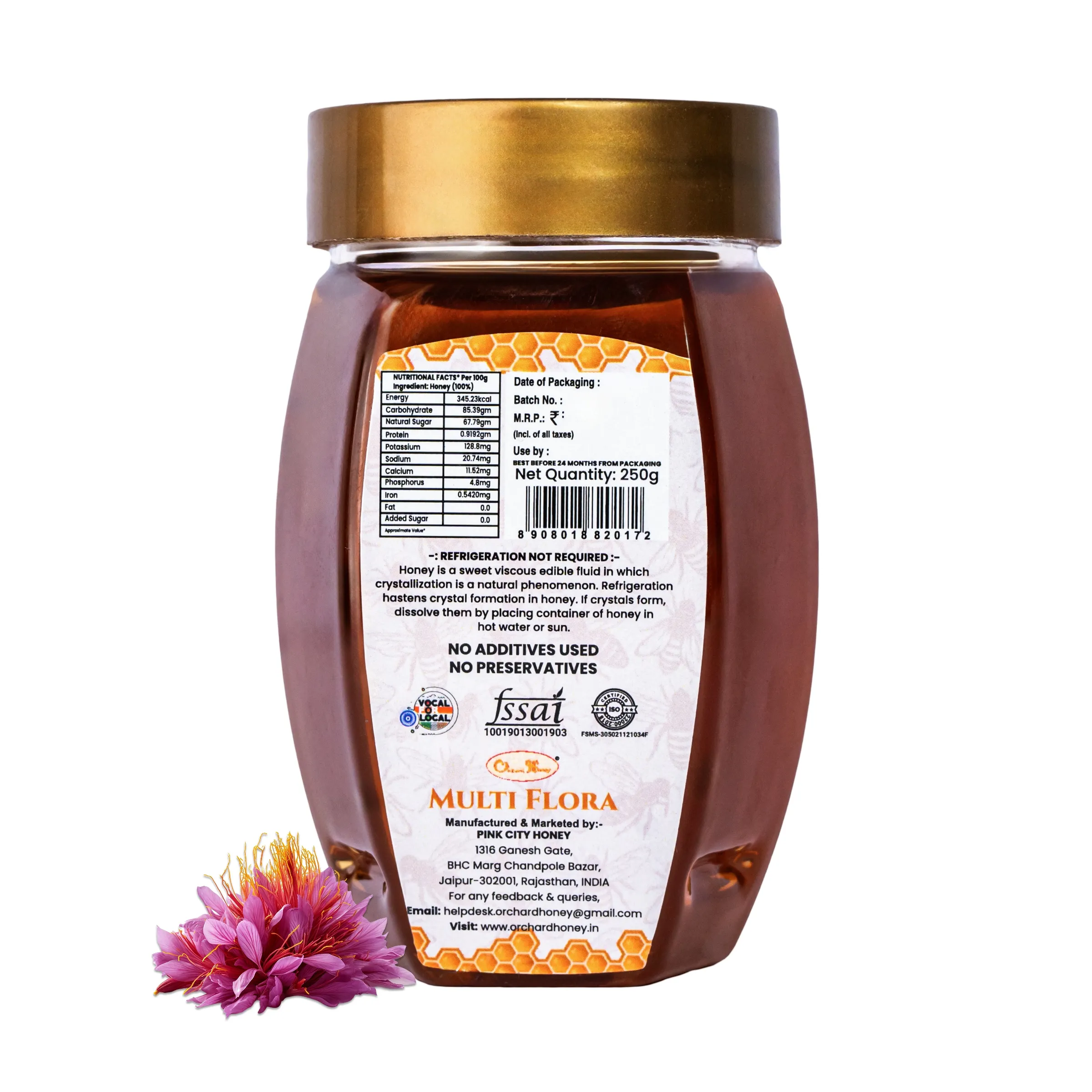 Orchard Honey Multi Flora Honey 500gm | Pure Honey | No Additives or Preservatives | Rich in Antioxidants| Multi Honey | Wild Forest Honey for Weight loss & Digestion | Natural Desi Shahad 250gm+250 Pack view 2