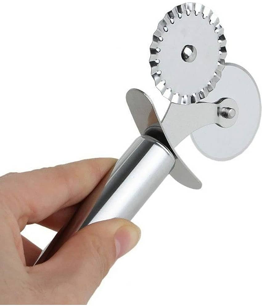 DHS Silver Stainless Steel Pizza Cutter view 2