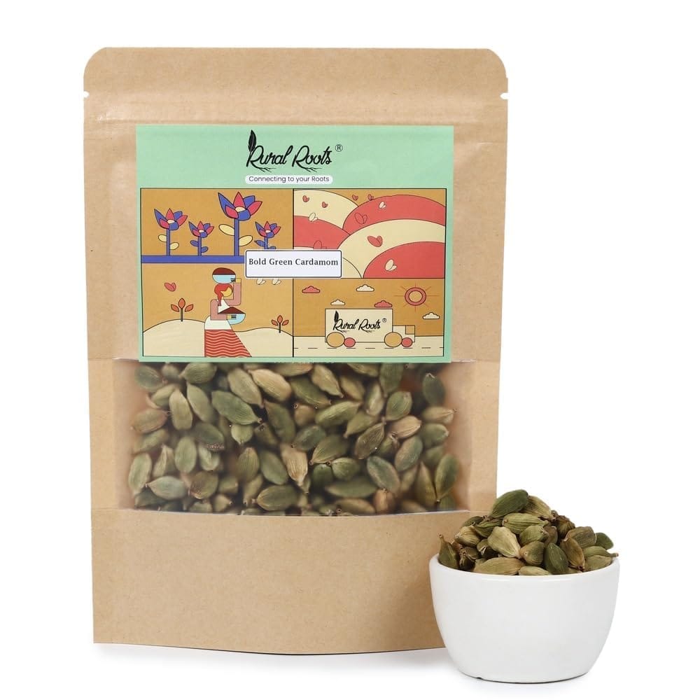 Rural Roots Whole Cardamom (Elaichi), 50g | Green Cardamom Small 7-8mm | Choti Elachi | Authentic Flavour for Cooking, Baking & Masala Blends - Rich Aroma & Natural Freshness view 2