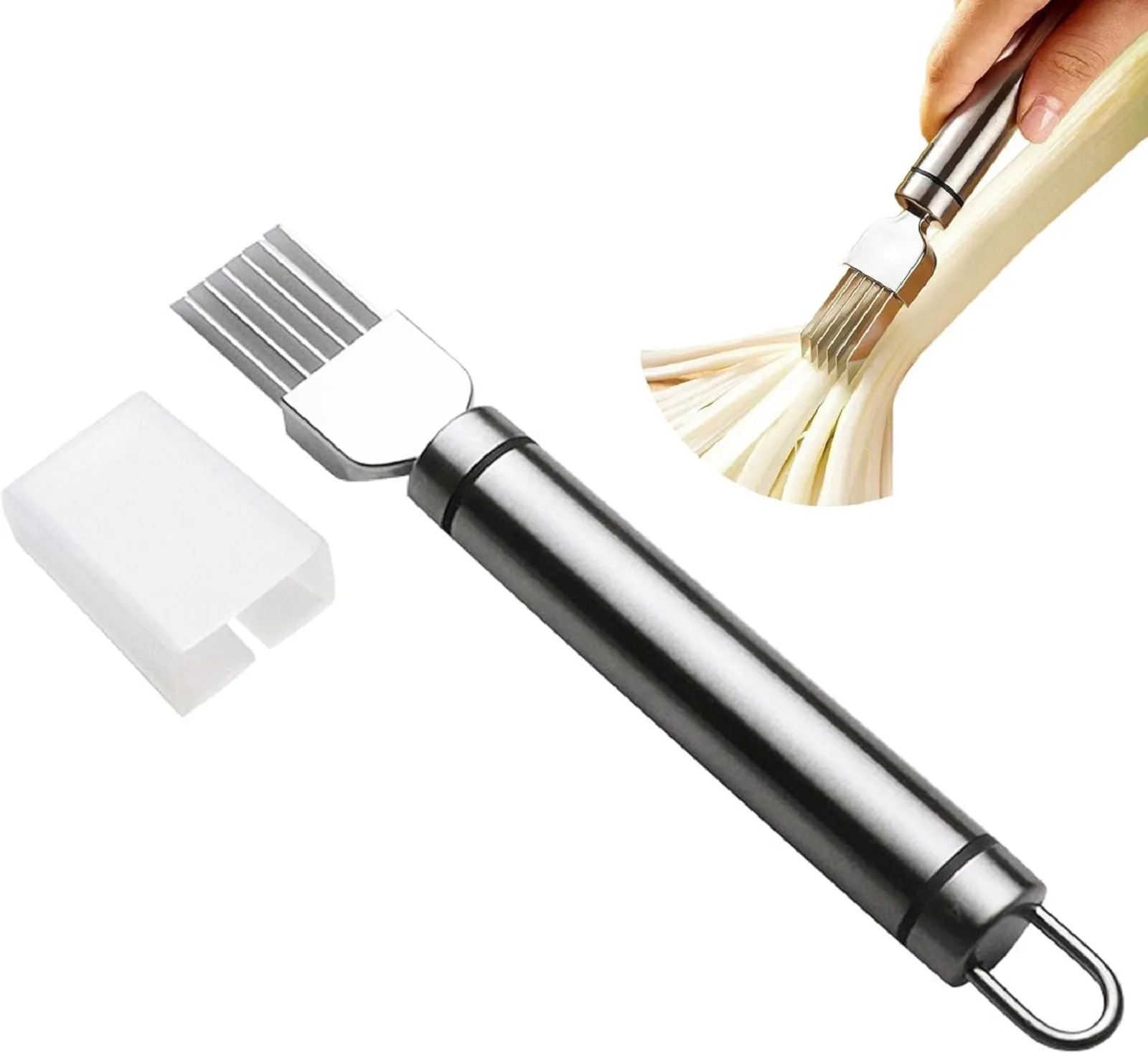 Vegetable Grater Slicer Kitchen Stainless Steel 7 Sharp Blades Green Onion Cutter, Garlic, Scallion Slicer, Fruit Vegetable view 2