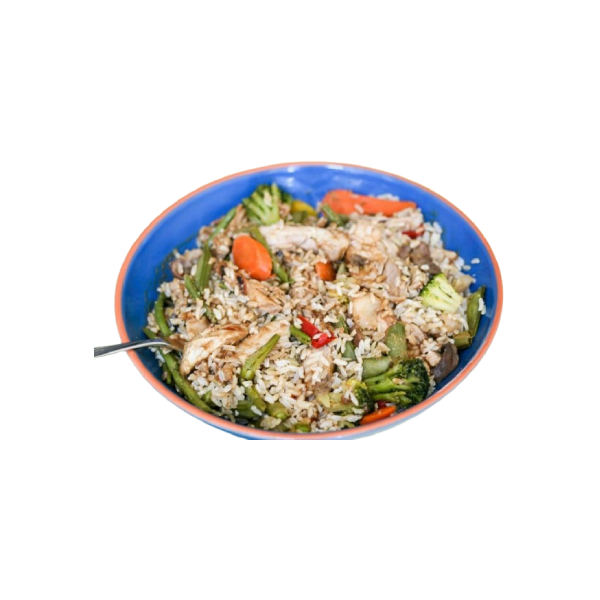 Thai Chicken Rice Bowl With Peanut Sauce