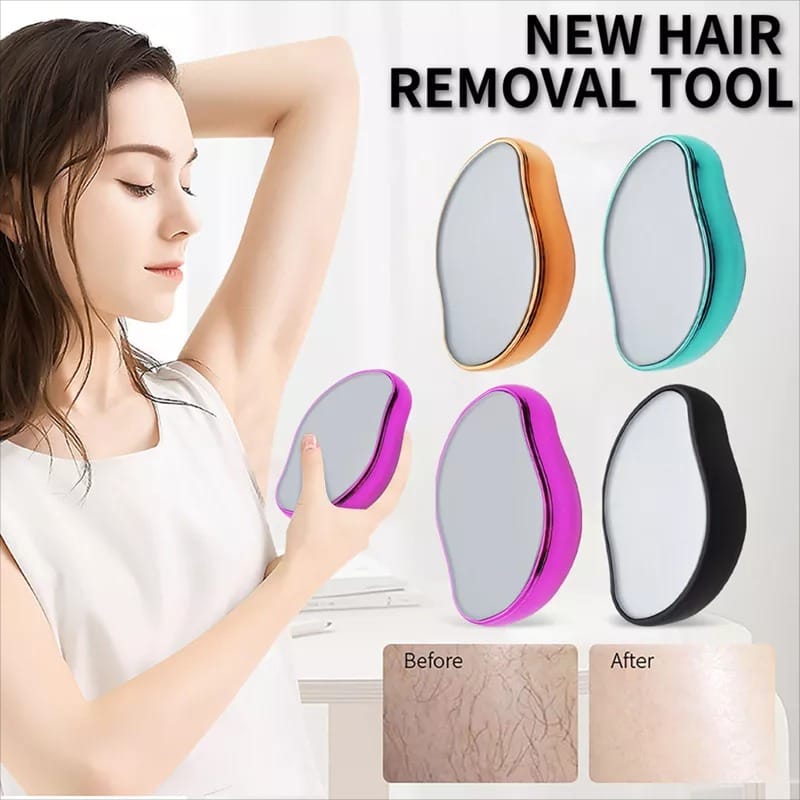 Trendzie Skin Care Hair Removal Eraser Physical Nano Glass Hair Remover Painless Epilator I Body Care Depilation Tools I (Multicolors)