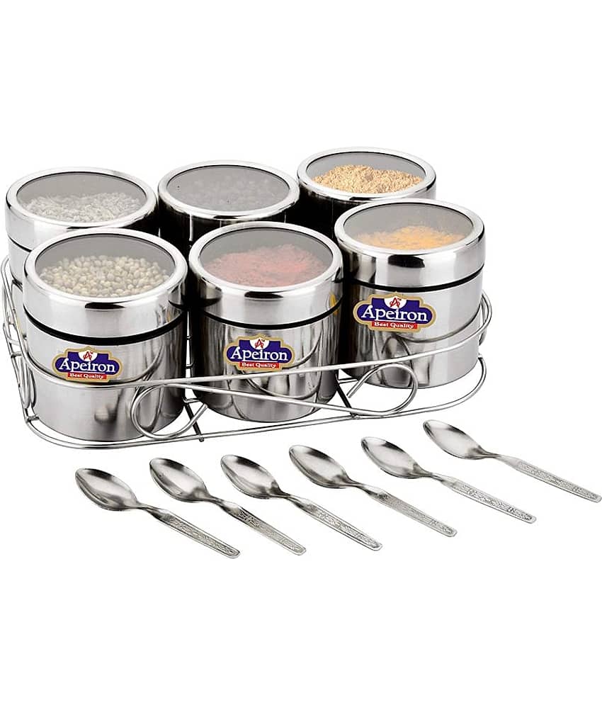 APEIRON Masala 6 big Steel Spice Container Set of 12 350 mL view 2