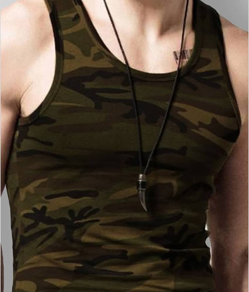 Veirdo Pack of 1 Cotton Sleeveless Vest For Men ( Multicolor ) view 2