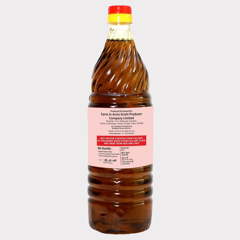 Mustard Oil 1 Ltr by Arms Krishi – Pure & Authentic kachi Ghani Sarso Ka Tail. view 2