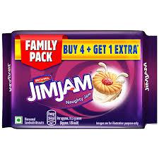 Britannia Jim Jam Cream Biscuit - Crunchy, Ready To Eat, 460 G (Buy 4 Get 1 Extra)