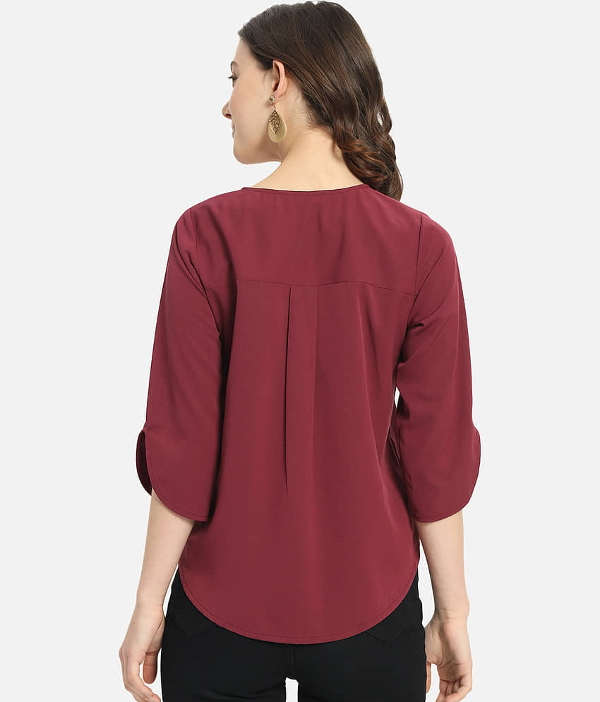 ALL WAYS YOU Women's Crepe Regular Top ( Maroon ) view 2